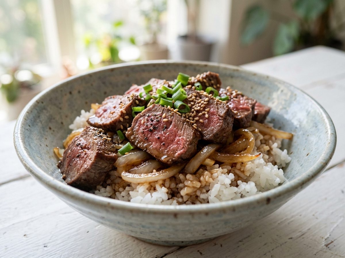 牛ももステーキ丼