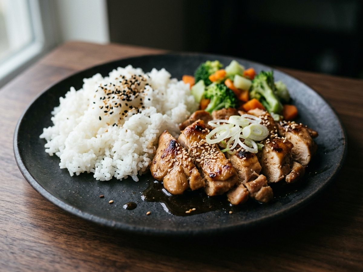【500kcal以内でタンパク質40g超】鶏むね照り焼きプレート