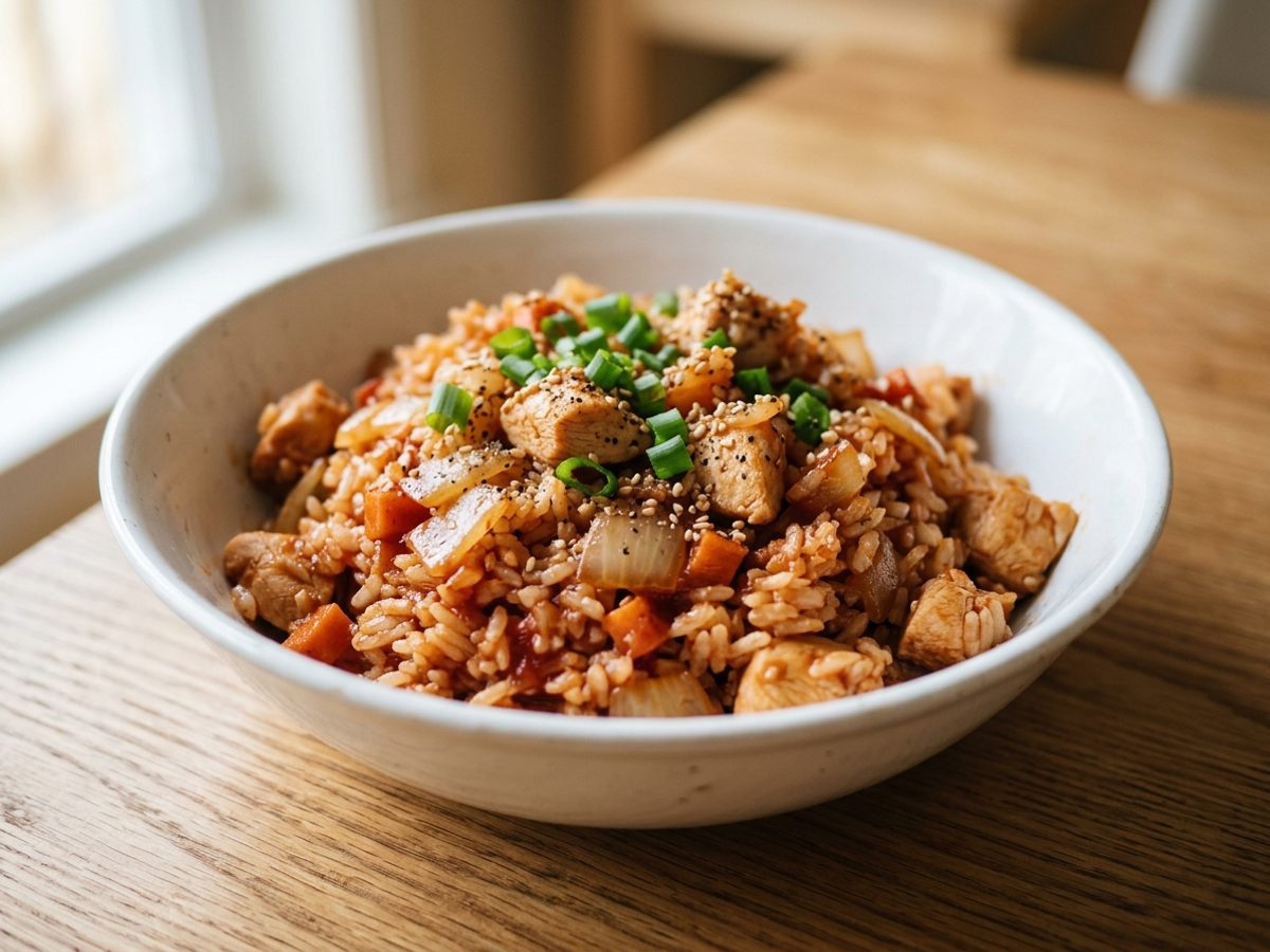 鶏むねのケチャップチキンライス