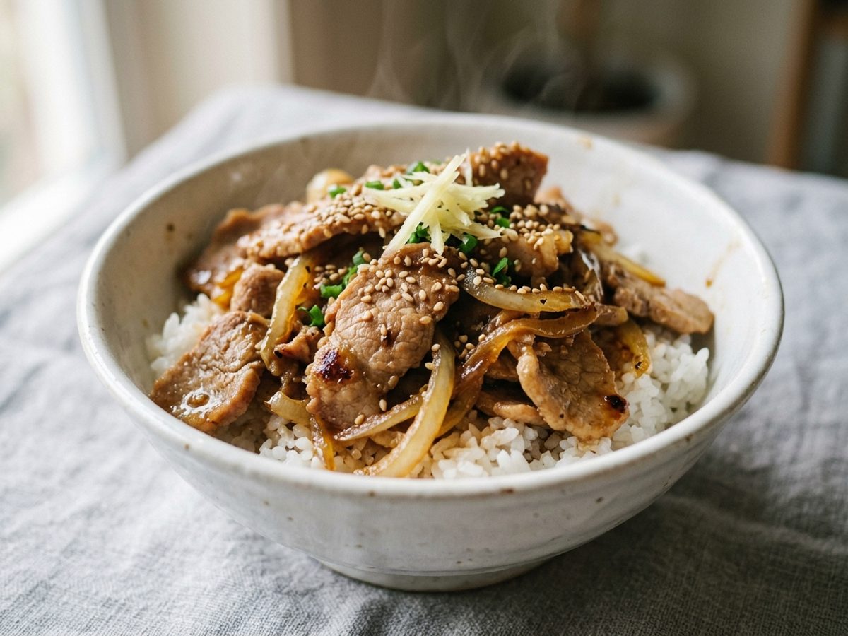 豚もも肉の生姜焼き丼